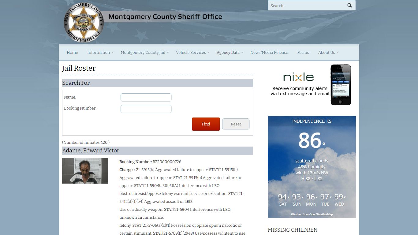 Jail Roster | Montgomery County Sheriff's Office Website