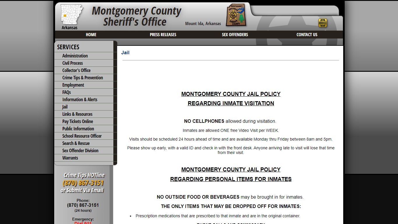 Jail - Montgomery County AR Sheriff